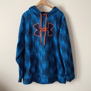Under Armour Hoodie Turquoise, Navy, Orange Men’s 2XL